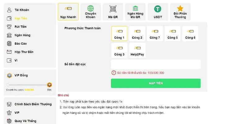 Giao dịch thông qua tài khoản ngân hàng 